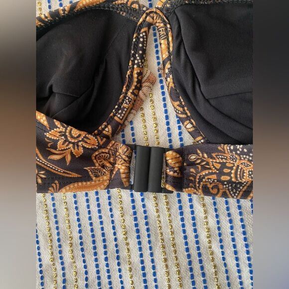 Zimmermann Tali Mesh Ruffle Bikini Swim Two-piece Brown Paisley Floral Sz 6 NWT - Picture 12 of 16